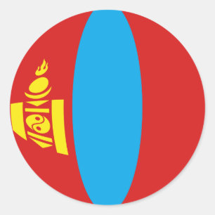 Mongolei Fischaugen-Flaggen-Aufkleber Runder Aufkleber