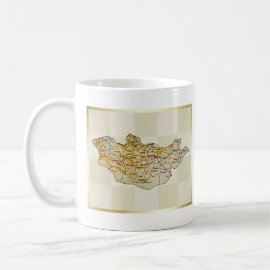 Mongolei Flag + Karte Tasse (Links)