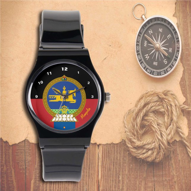 Mongolei Flag Watch, mongolische Mode /sport Armbanduhr (Von Creator hochgeladen)