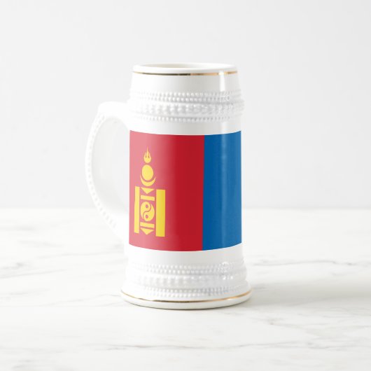 Mongolei-Flagge Bierglas (Vorderseite Links)
