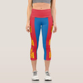 Mongolei-Flagge Capri Leggings (Vorderseite)