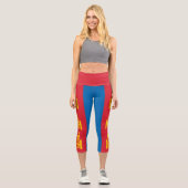 Mongolei-Flagge Capri Leggings (Vorderseite)