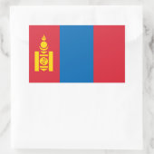 Mongolei, Flagge der Mongolei Rechteckiger Aufkleber (Tasche)