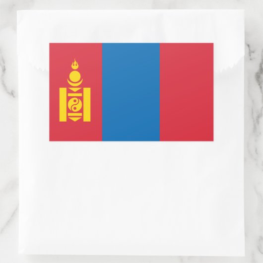 Mongolei, Flagge der Mongolei Rechteckiger Aufkleber (Tasche)