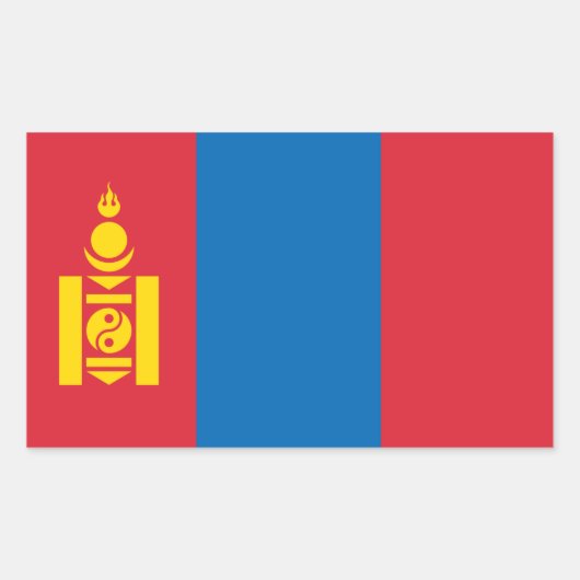 Mongolei, Flagge der Mongolei Rechteckiger Aufkleber (Vorderseite)