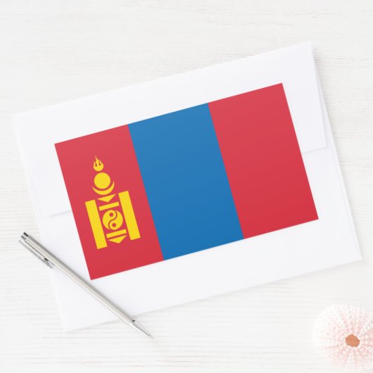 Mongolei, Flagge der Mongolei Rechteckiger Aufkleber (Umschlag)