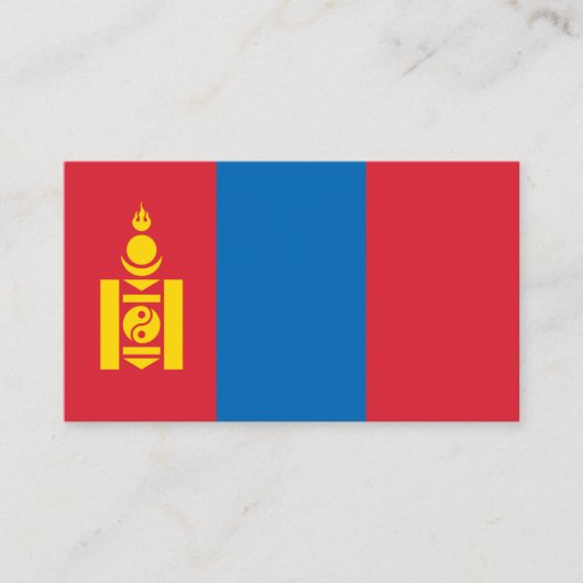 Mongolei, Flagge der Mongolei Visitenkarte (Vorderseite)