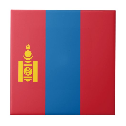 Mongolei-Flagge Fliese (Vorderseite)
