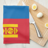 Mongolei-Flagge Geschirrtuch (Viertel Falte)