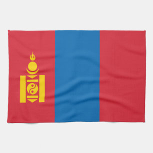 Mongolei-Flagge Geschirrtuch