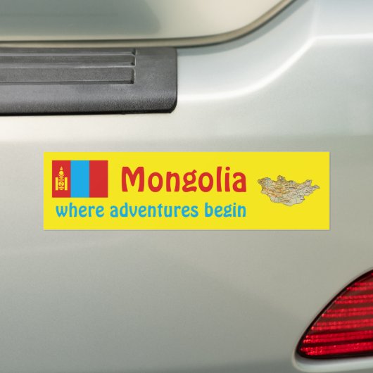 Mongolei-Flagge + Karten-Autoaufkleber Autoaufkleber (Auf Auto)
