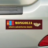 Mongolei-Flagge + Karten-Autoaufkleber Autoaufkleber (Auf Auto)