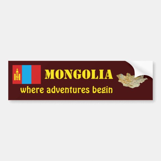 Mongolei-Flagge + Karten-Autoaufkleber Autoaufkleber (Vorne)