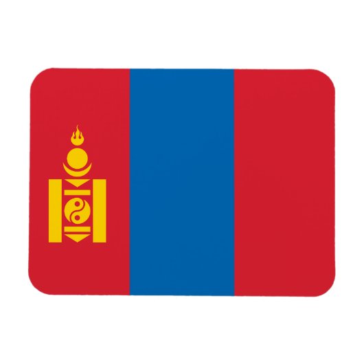 Mongolei-Flagge Magnet (Horizontal)