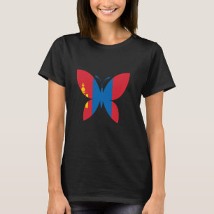 Mongolei-Flagge Mongolischer Stolz Schmetterling M T-Shirt