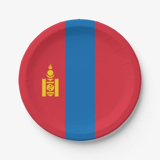 Mongolei-Flagge Pappteller (Vorderseite)