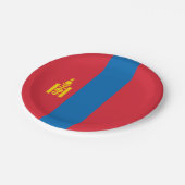 Mongolei-Flagge Pappteller (Schrägansicht)