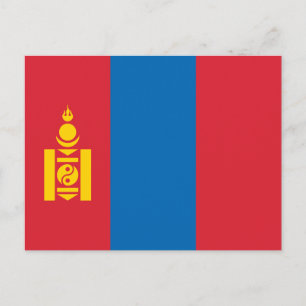 Mongolei-Flagge Postkarte