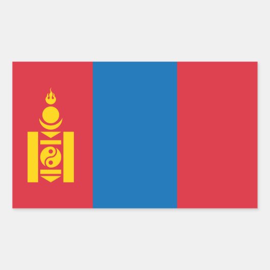 Mongolei-Flagge Rechteckiger Aufkleber (Vorderseite)
