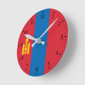Mongolei-Flagge Runde Wanduhr (Winkel)