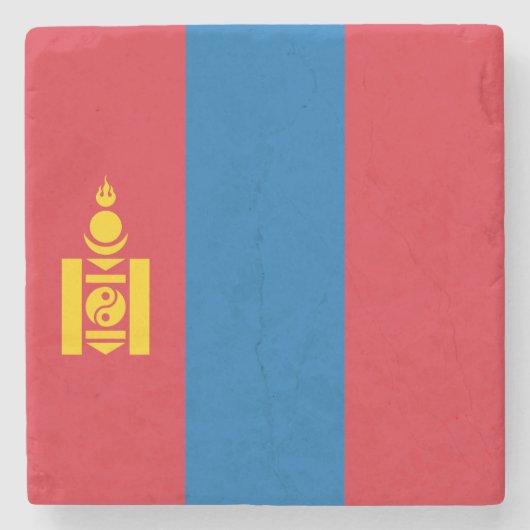 Mongolei-Flagge Steinuntersetzer (Vorderseite)