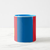 Mongolei-Flagge Zweifarbige Tasse (Mittel)