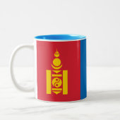 Mongolei-Flagge Zweifarbige Tasse (Links)