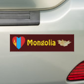 Mongolei Flaggenherz + Karte Autoaufkleber (Auf Auto)