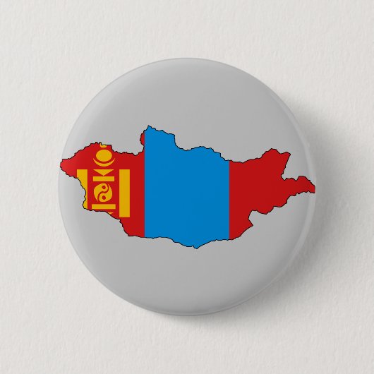Mongolei-Flaggenkarte Button (Vorderseite)