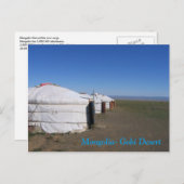 Mongolei - Gobi Wüste Ger Camp Postkarte (Vorne/Hinten)