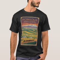 Mongolei Kamele Jurte Illustration Reise Kunst Ret