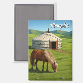 Mongolei Magnet (Vorderseite/Rückseite)