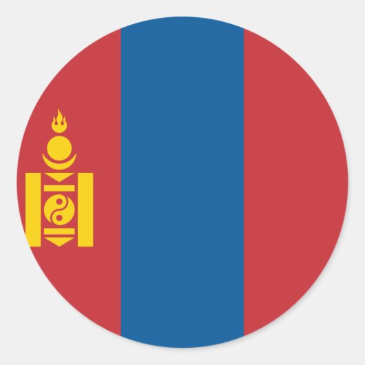 Mongolei (Mongolisch) Flagge Runder Aufkleber (Vorderseite)