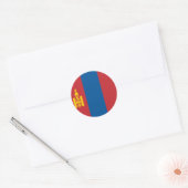 Mongolei (Mongolisch) Flagge Runder Aufkleber (Umschlag)