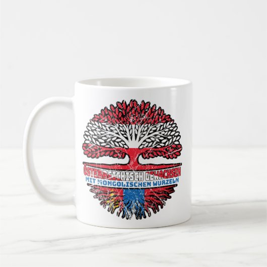 Mongolei Mongolisch Österreichisch Baum Kaffeetasse (Links)