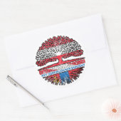 Mongolei Mongolisch Österreichisch Baum Runder Aufkleber (Umschlag)