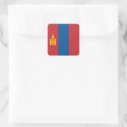 Mongolei - mongolische Flagge Quadratischer Aufkleber (Tasche)
