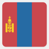 Mongolei - mongolische Flagge Quadratischer Aufkleber (Vorderseite)