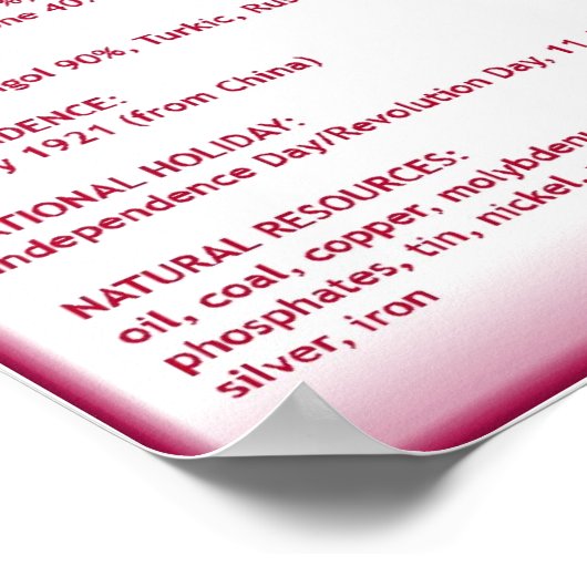 Mongolei Poster (Ecke)