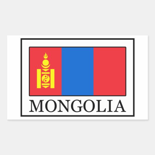 Mongolei Rechteckiger Aufkleber (Vorderseite)