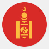 Mongolei Runder Aufkleber (Vorderseite)