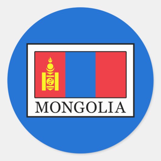 Mongolei Runder Aufkleber (Vorderseite)