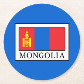 Mongolei Runder Pappuntersetzer (Vorderseite)
