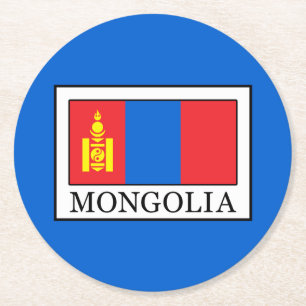 Mongolei Runder Pappuntersetzer