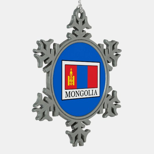 Mongolei Schneeflocken Zinn-Ornament (Links)