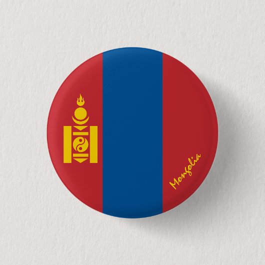 Mongolei-Taste, patriotische mongolische Flaggenmo Button (Vorderseite)