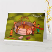 Mongolei traditionelles Ger Karte (Gelbe Blume)