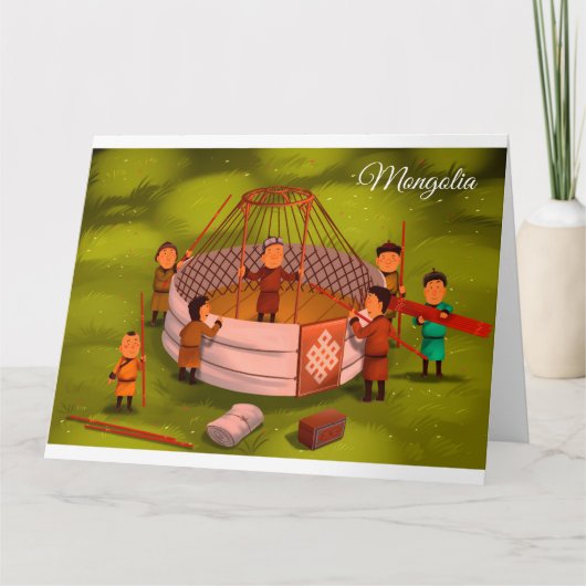 Mongolei traditionelles Ger Karte (Vorderseite)