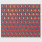 Mongolei-Umschlagpapier, rot, mongolische Flagge Geschenkpapier (Flach)