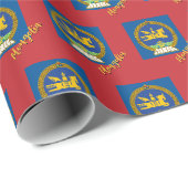 Mongolei-Umschlagpapier, rot, mongolische Flagge Geschenkpapier (Rolleneckpunkt)